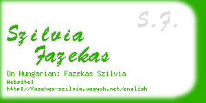 szilvia fazekas business card